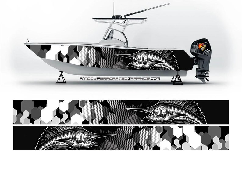 Camo siyah ve beyaz Marlin bal - Fishing Boat Trailer incelemesi ve fiyatı